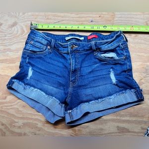 Celebrity pink denim shorts